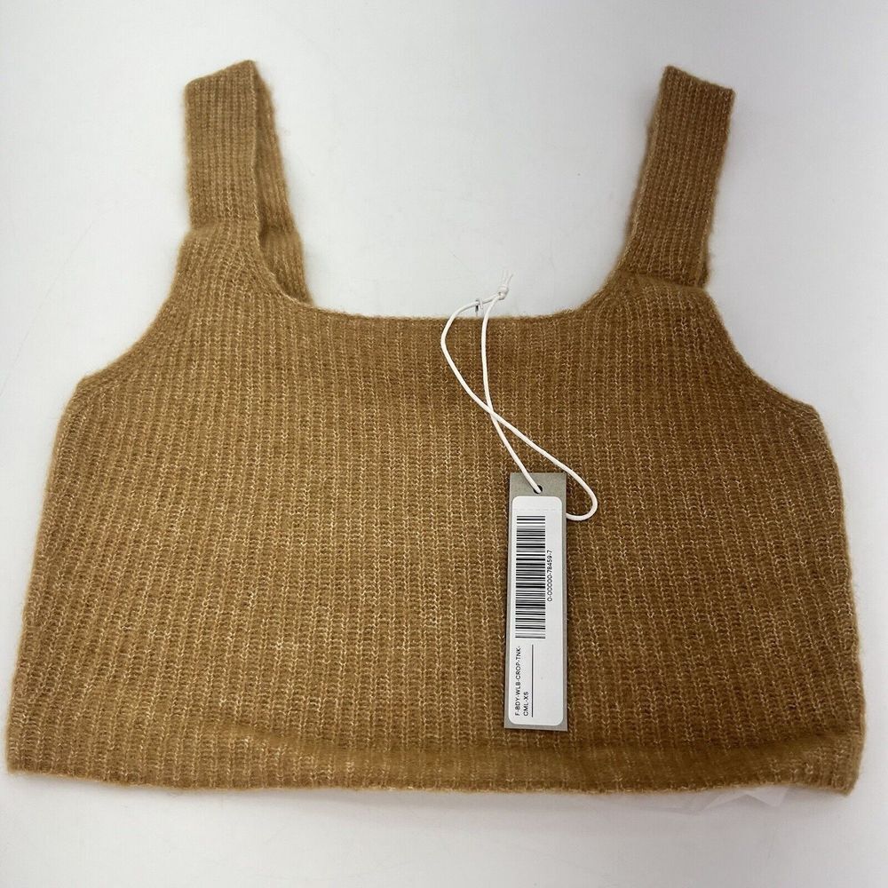 Everlane Camel Yak And Wool Blend The Cozy Stretch Knit Cropped Tank Size XS NWT